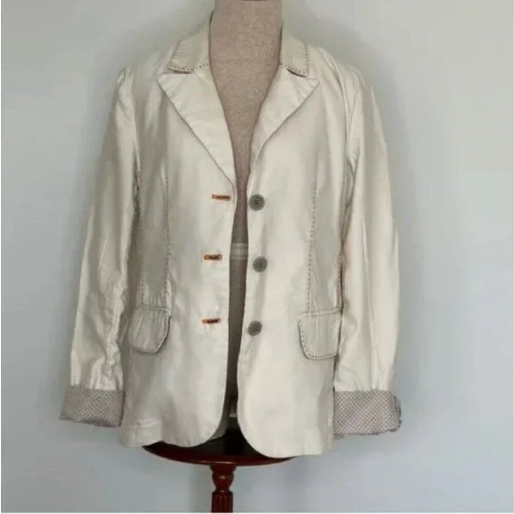 Sundance Cream Colored Linen Blend Blazer Size Medium